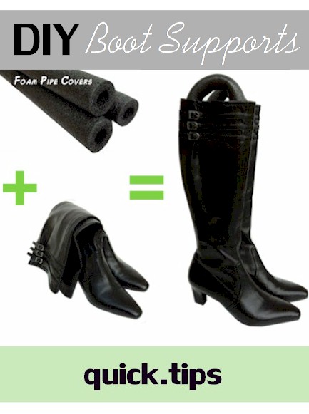 Easy to put together using pipe insulation tubes. You'll love these Boot Supports.