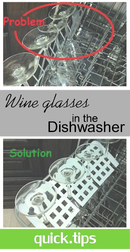 A DIY safe and secure way to stack wine glasses in the dishwasher.